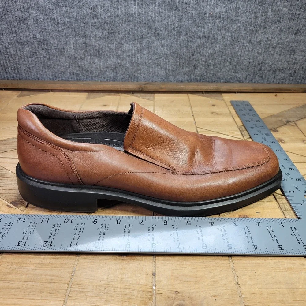 ecco‎ Helsinki 2 Men's Leather Slip-on Shoes Size US 12, EU 46 Brown Loafers